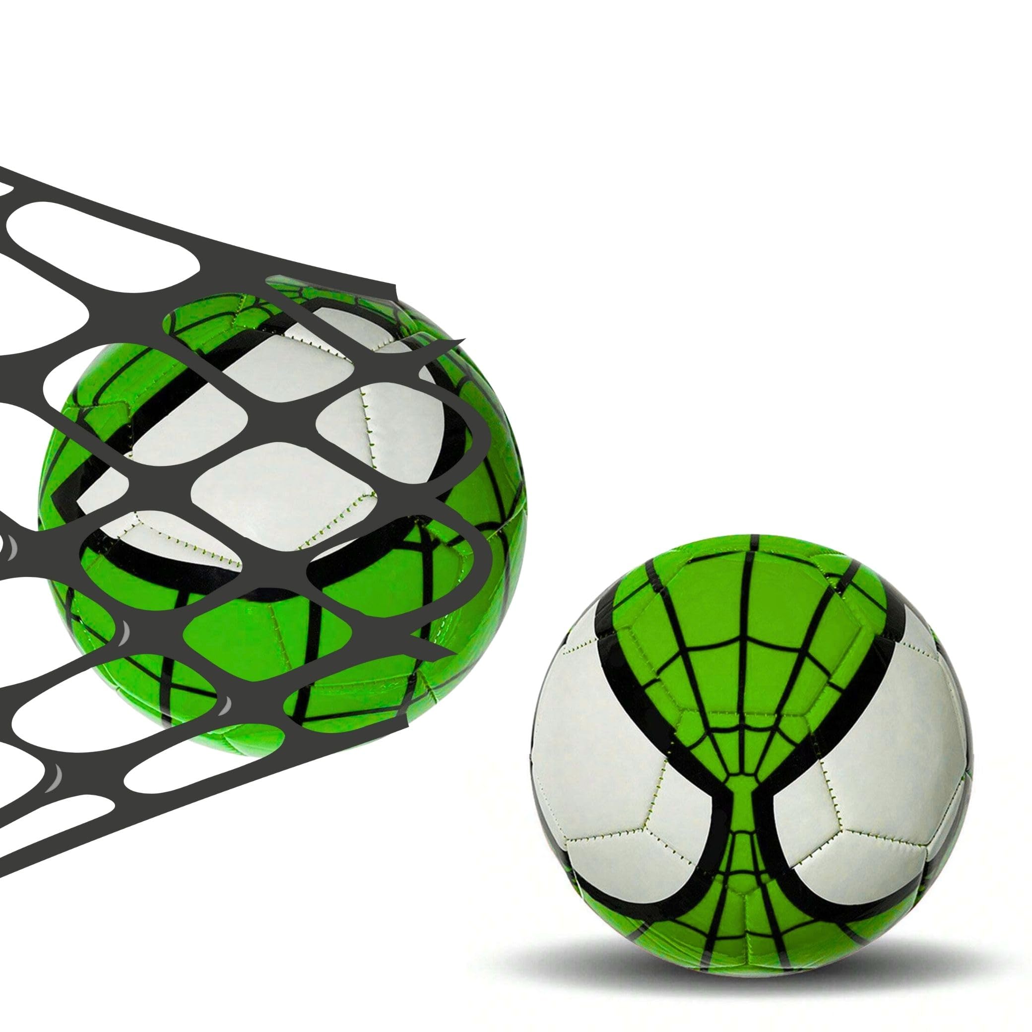 M-V-O Kids Soccer Ball Size 5, Spider Eyes Football for Boys & Girls, PU Material for Indoor & Outdoor Play, Durable Youth Soccer Training Ball, Sports Gift for Kids (Green-)