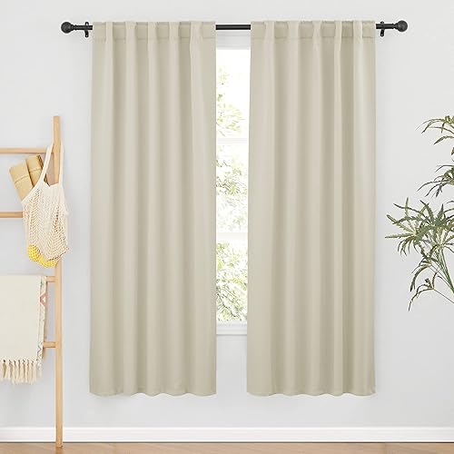 Miniatura 77 de RYB HOME - Cortinas blancas, cortinas para oscurecer la habitación, con aislamiento térmico, juego de cortinas opacas para dormitorio, sala