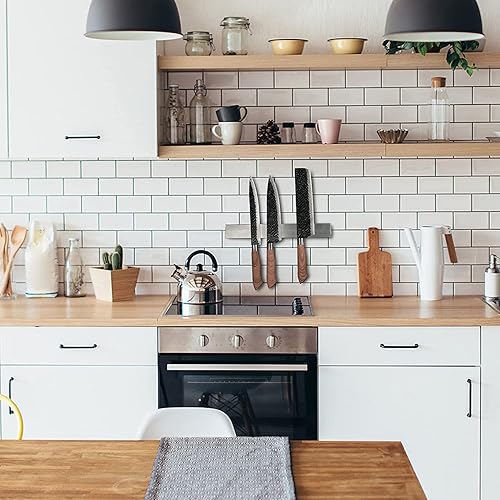 Miniatura 10 de Enkrio Tira magnética para cuchillos  Soporte magnético de acero inoxidable mejorado de 15.7 pulgadas para pared con tipo 3M, estante de barra