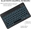 Bluetooth Keyboard Ultra-Slim Quiet Rechargeable Wireless Keyboard 7-Color Backlit UK Layout Portable for Travel Compatible with iPad Tablets Other iOS Android Windows Devices Black