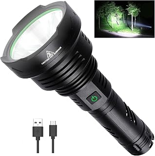 USB Rechargeable Led Flashlight, 250,000 Lumens Super Bright, High Lumens, 5 Modes, IPX6 Waterproof, Tactical Flash Light for Emergencies Camping