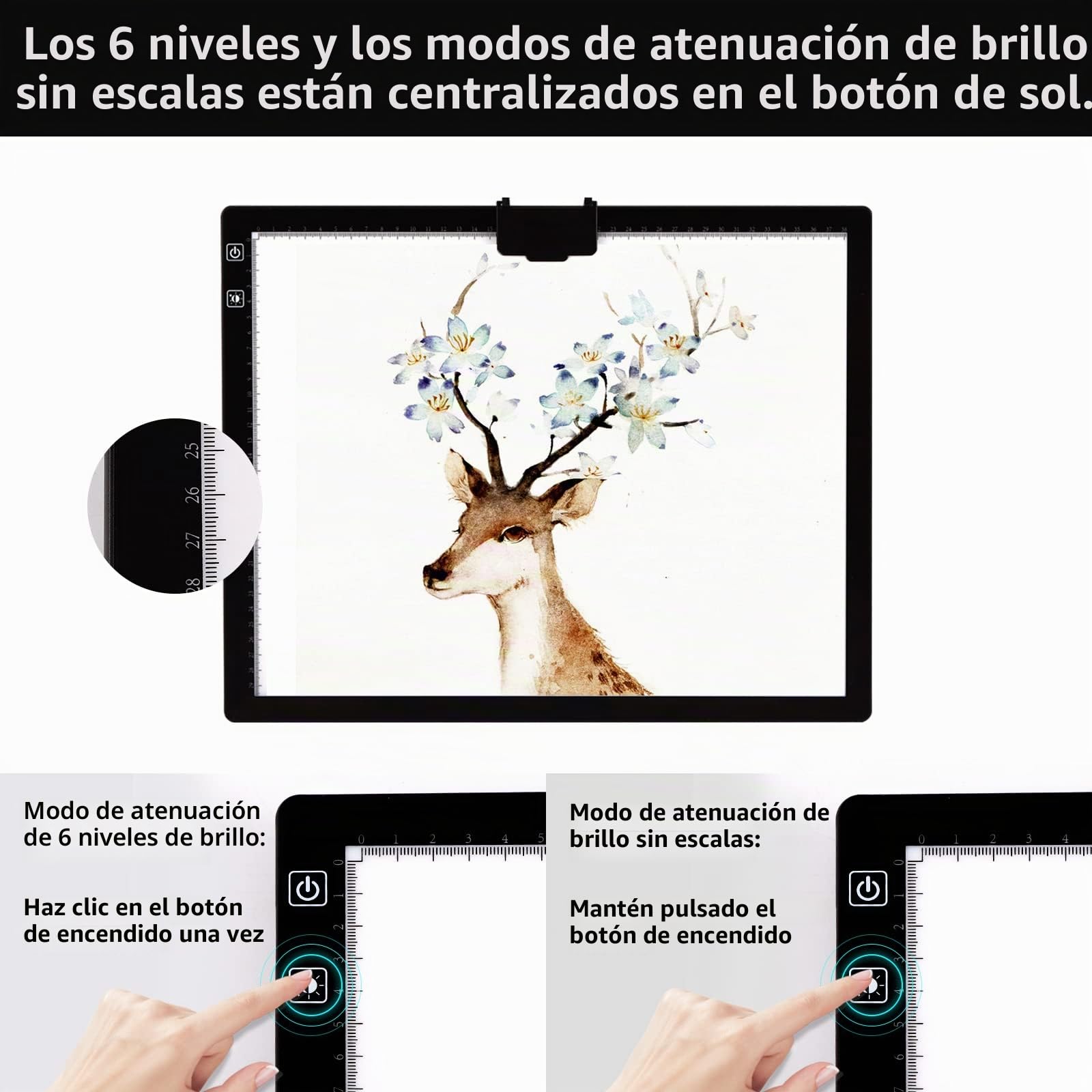 TOHETO A3 Recargable Mesa de Luz Para Calcar con Bolsa, Soporte Integrado,Clip Magnético, Mesa de Luz Dibujo Tableta de Luz, LED Tableta de Luz Dibujo de Dibujo para Bocetos Diseño 5D Diamante Pintura
