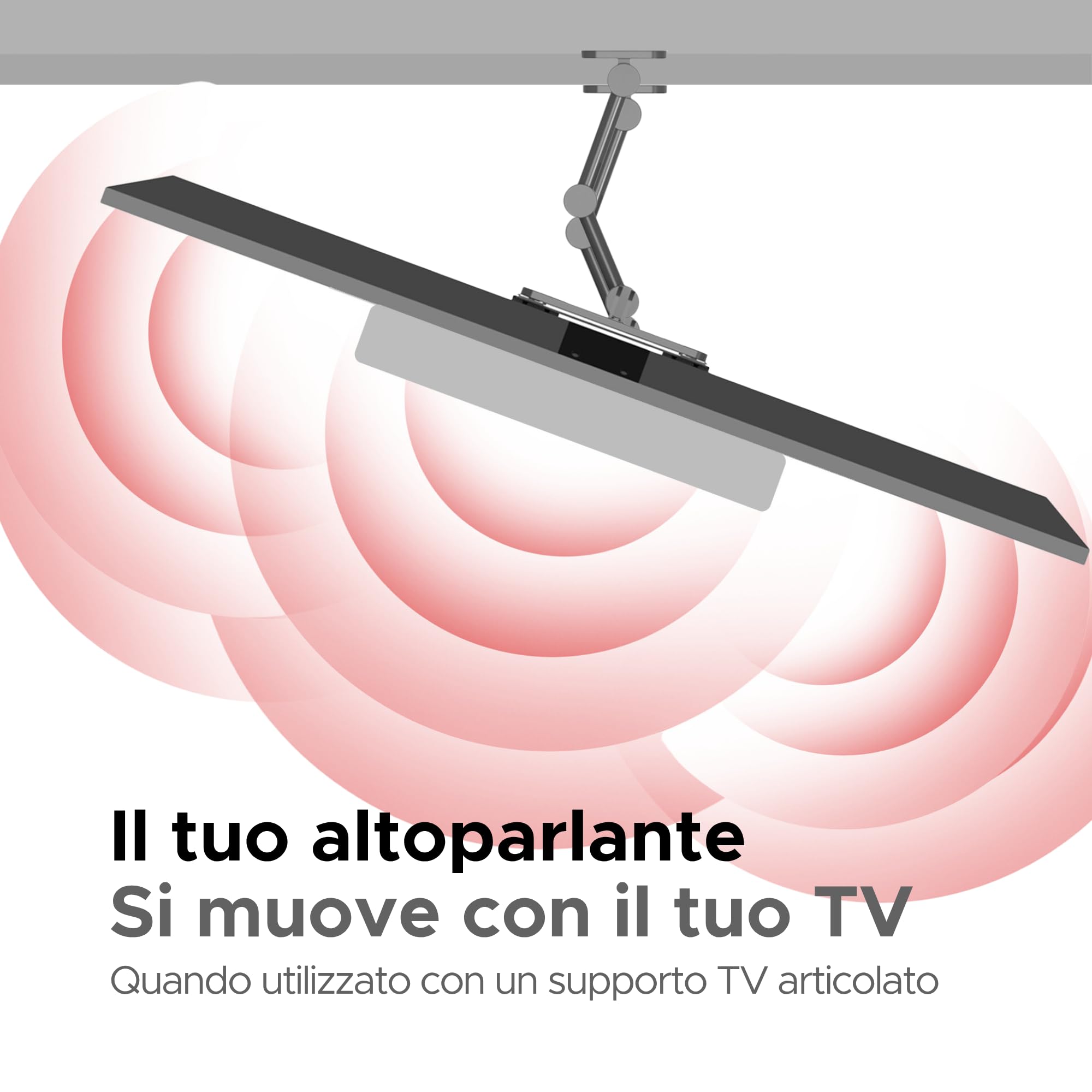 Supporto universale sotto la TV, Compatibile con Bose Smart Soundbar 300/500/550/600/700/900 Lifestyle Ultra, TV Speaker, Smart Ultra, Invisibile una volta montato, Facile da installare, Nero