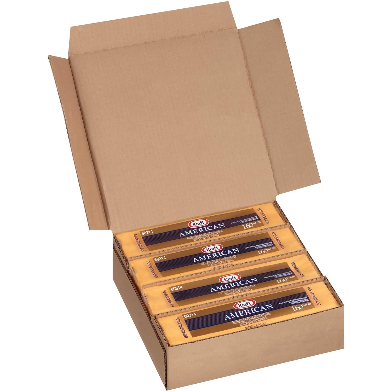 Kraft American Sliced Cheese, 5 Pound -- 4 per case.