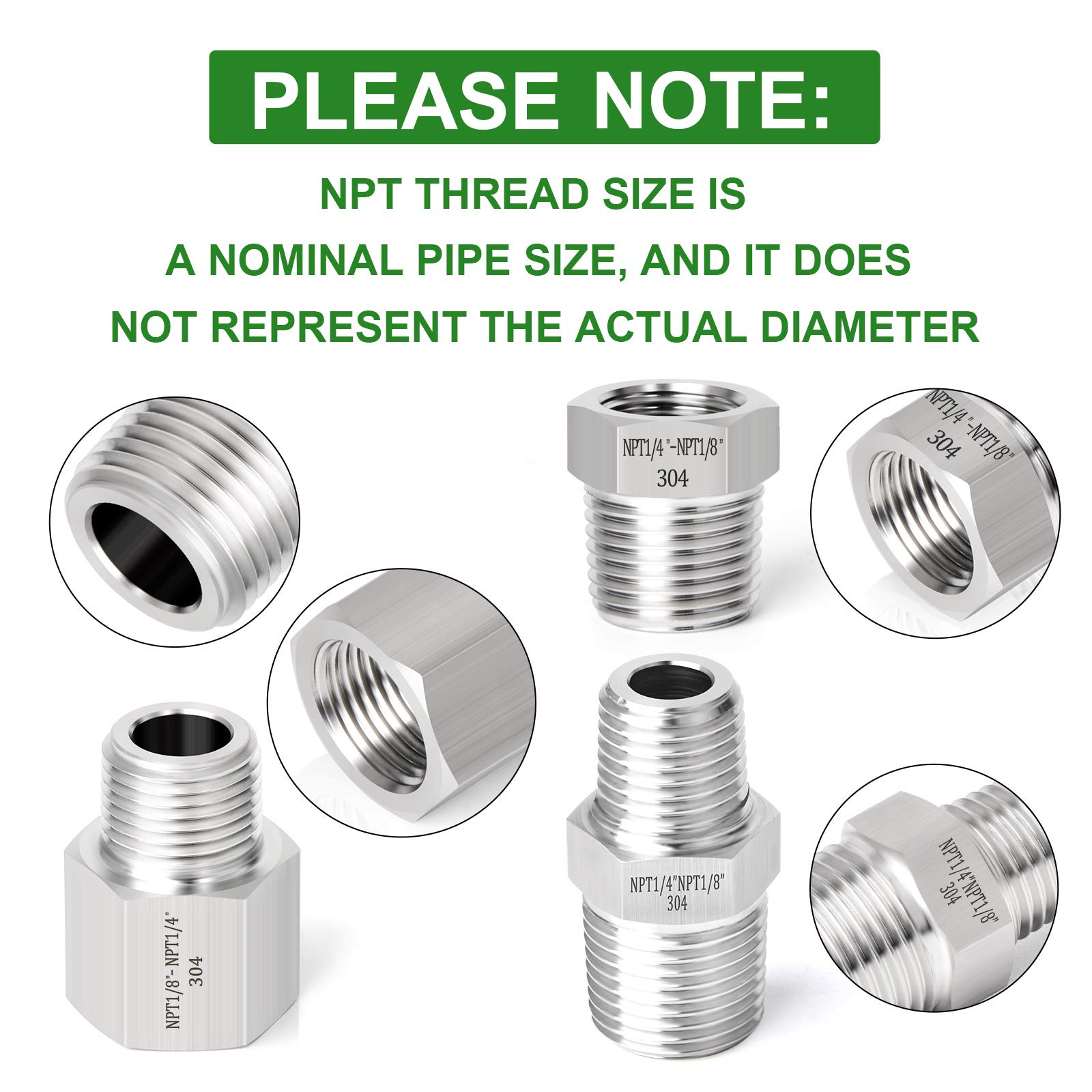 Snapklik.com : TAISHER 6PCS Forging Of 304 Stainless Steel Fitting Hex ...