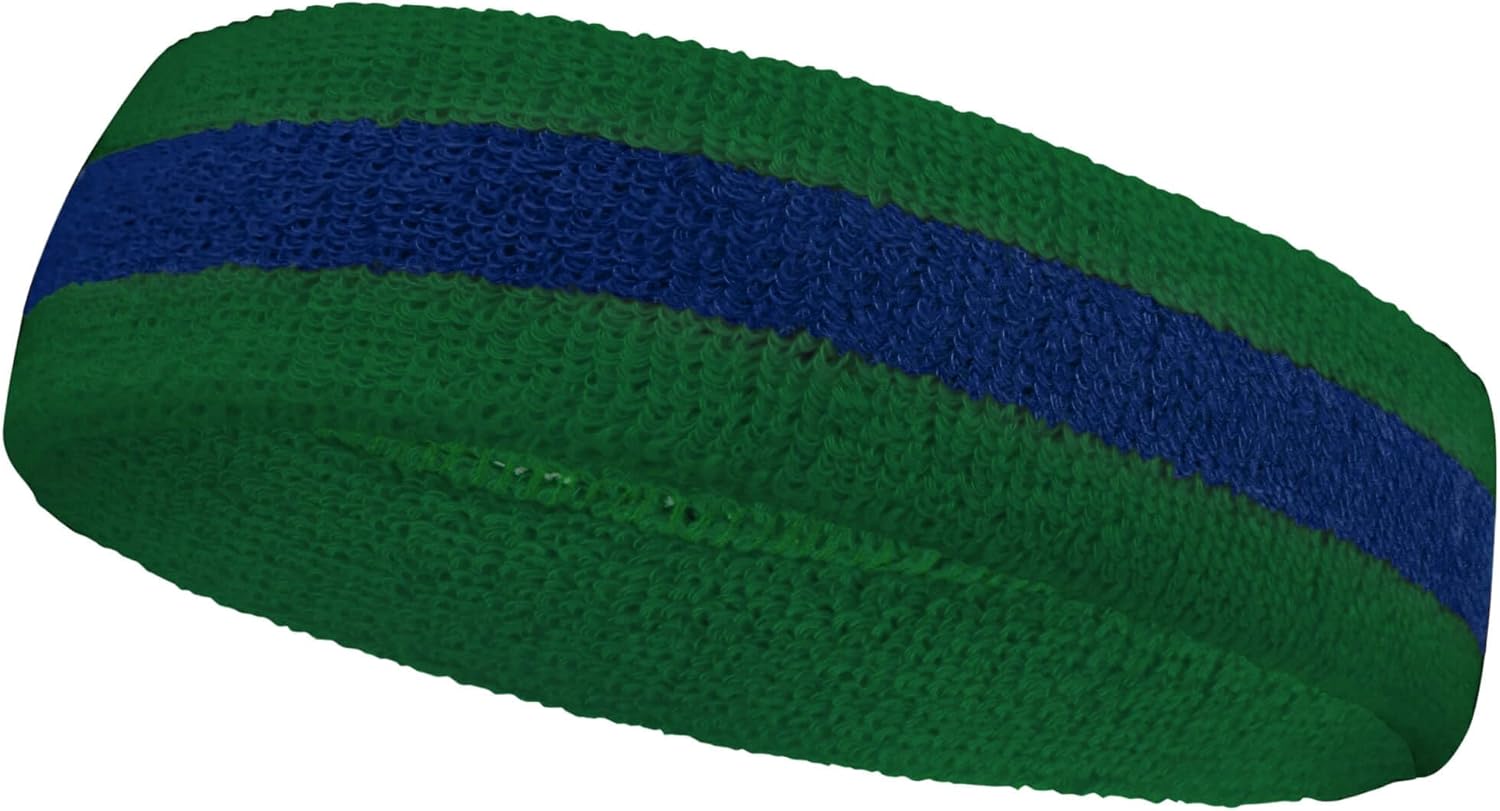 COUVER Stripe Sweat Headbands for Workout, Event, Party Favor, Regular, 12PCS Bulk Set