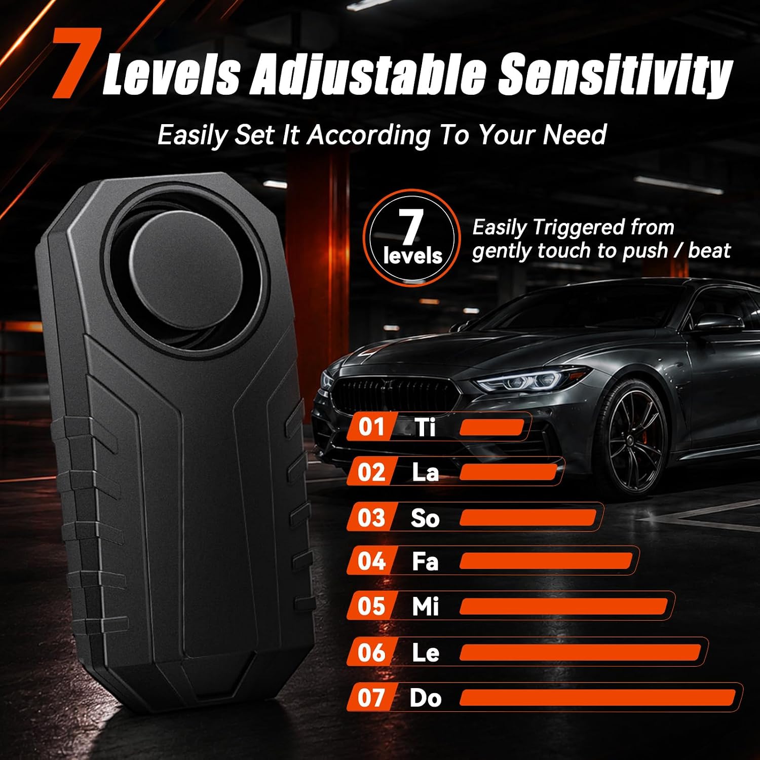 113dB Catalytic Converter Alarm, Vibration Anti-Theft Car Alarm with Remote