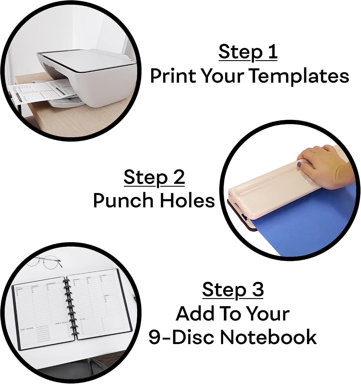 Blank 7 x 9.25 Inch Paper, 120 GSM, 200 Sheets, DIY Template Printing in Happy Planners, Classic Size Unpunched, Loose Leaf, White image 4