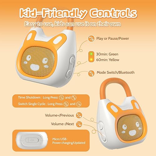 Miniatura 4 de alilo Pocket Bunny - Reproductor de música portátil para niños, juguetes musicales para niños pequeños, precargado de más de 120