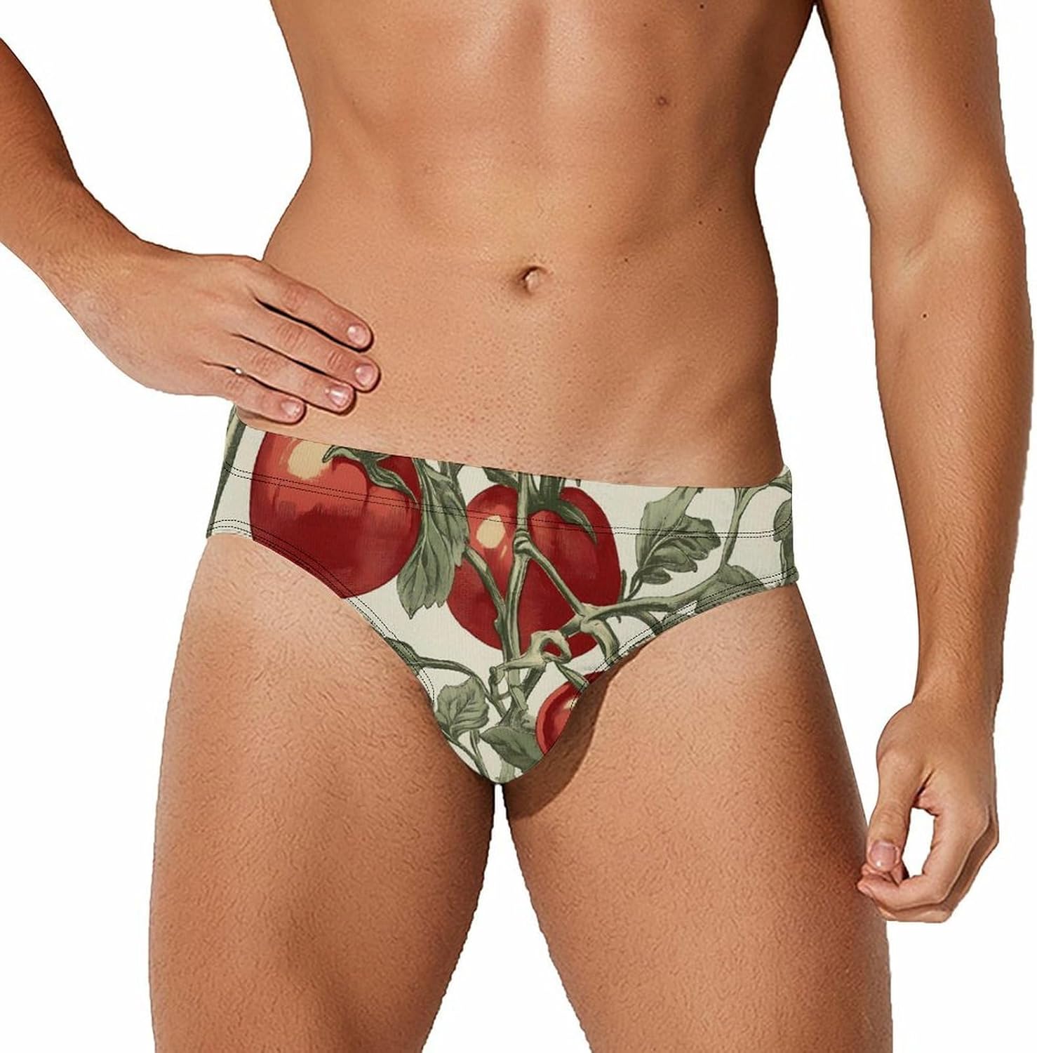 Vintage Tomatoes on Vines Men's Swimwear Bikini Swimming Briefs Stretchy Swimsuits Board Surf Shorts Trunks