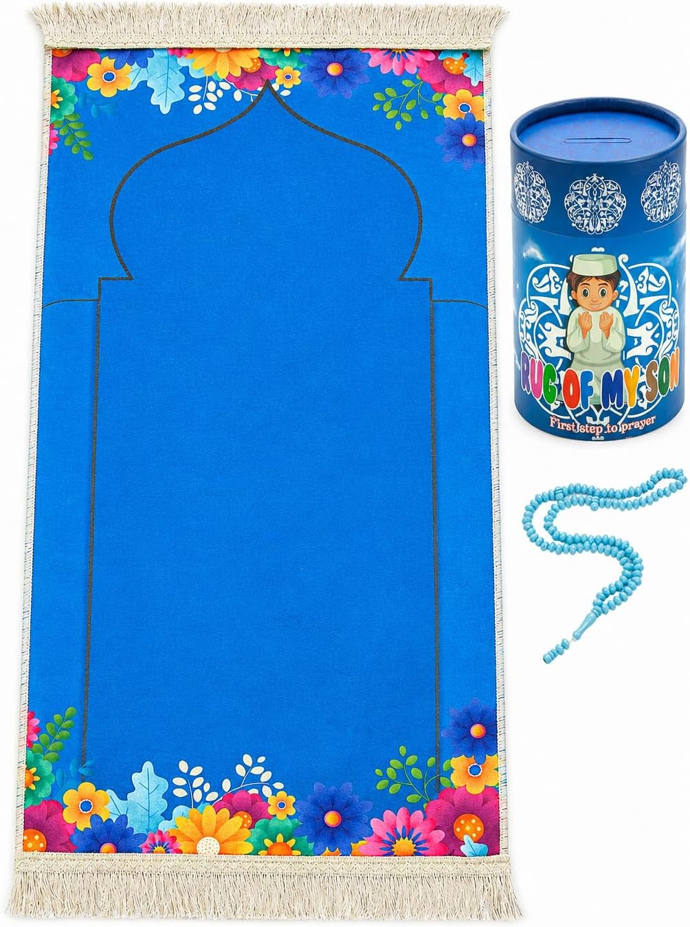 Kids Prayer Mat, Muslim Prayer Rug, Islamic Gifts, Design Janamaz Sajadah, Soft Salah Mat Carpet, Travel Praying Rug, Ramadan Eid Gift, Blue Kaaba
