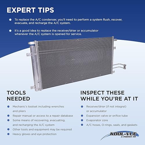 Miniatura 9 de Condensador Kool Vue AC compatible con Saturn Vue 2008-2010, Chevrolet Captiva Sport 2012-2015