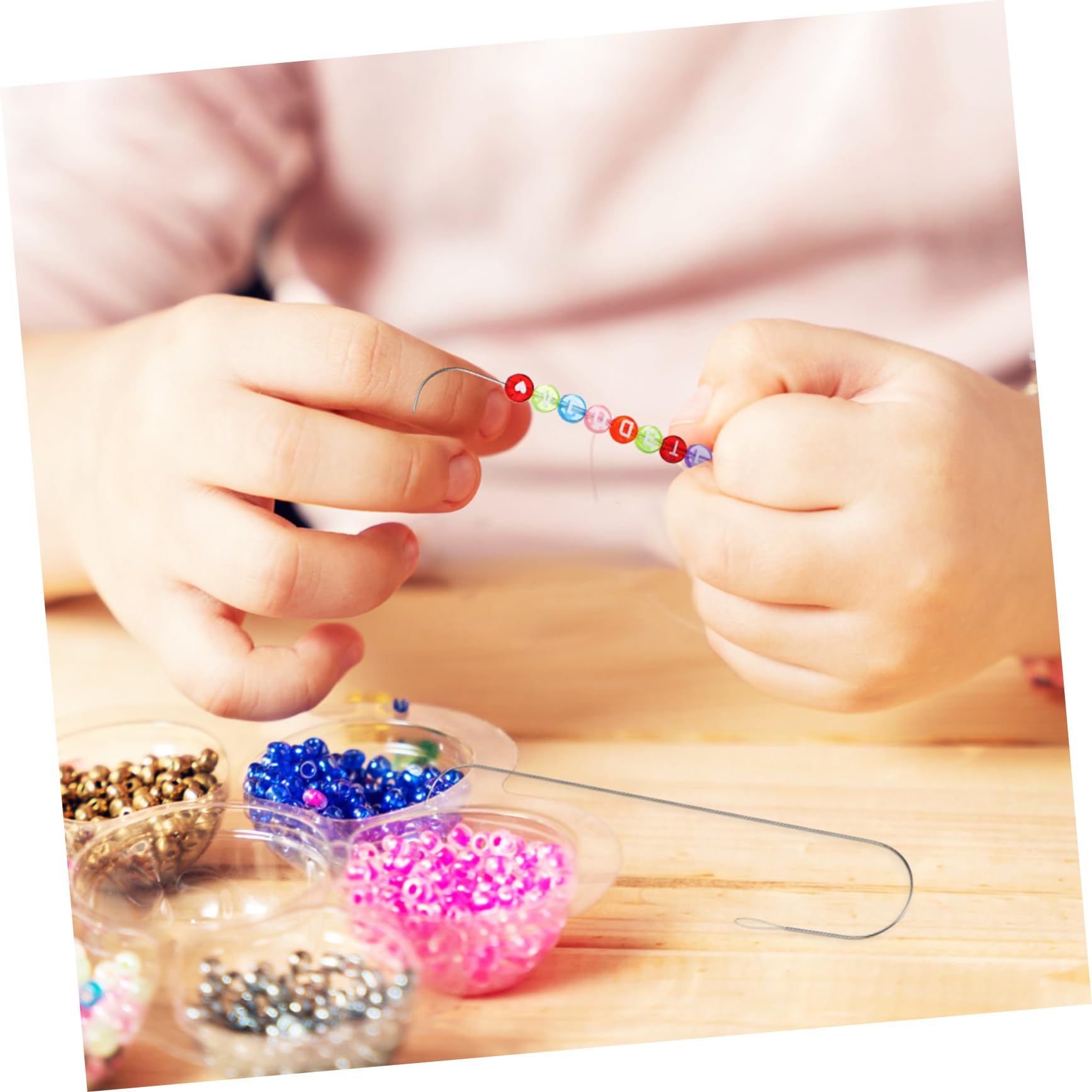 Tofficu Bead Threader Needles 6pcs Curved Beading Needles for Bead Spinner Sturdy Metal Jewelry Making Tools