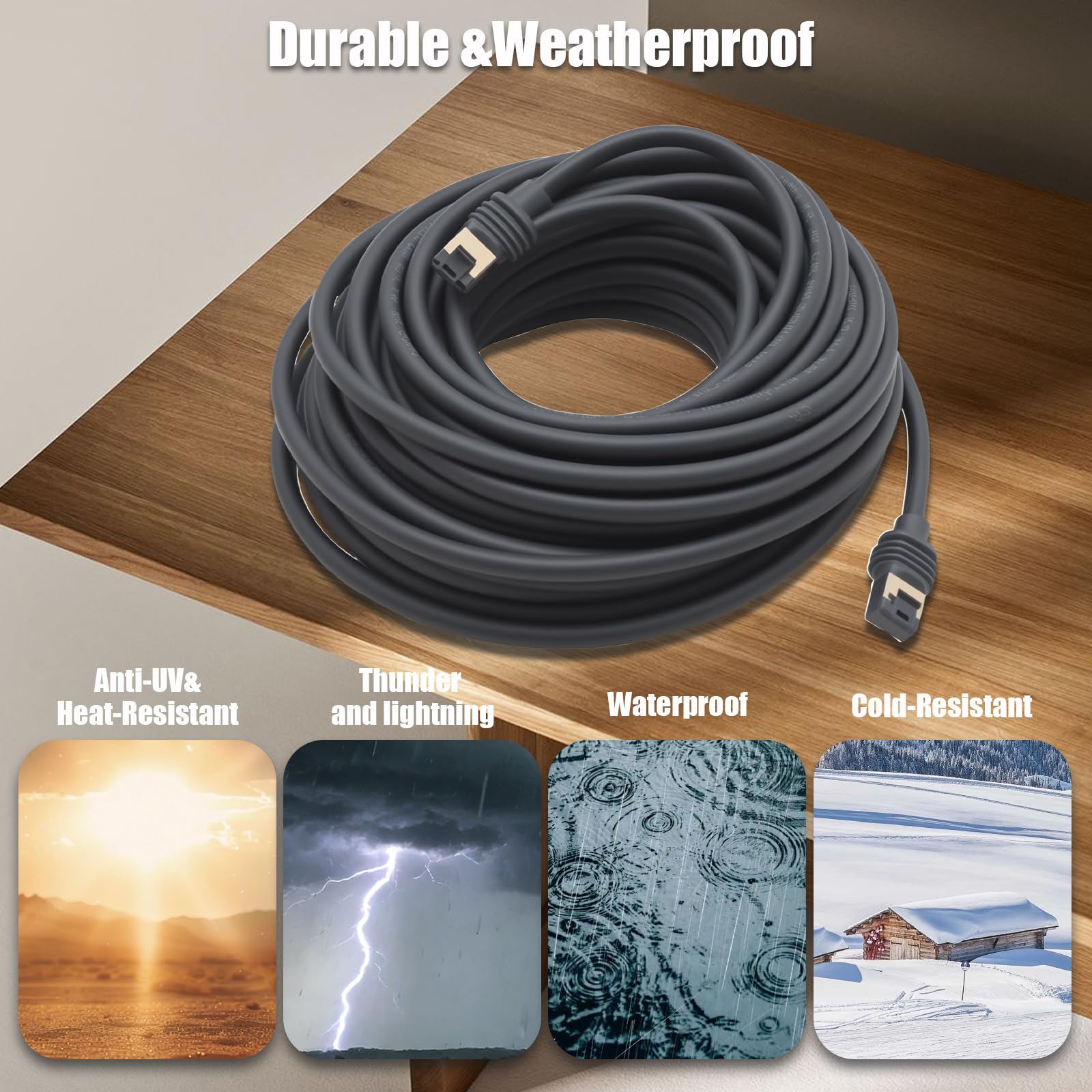 Starlink Gen 3 - Cable para exteriores, extensión Ethernet impermeable para satélite Mini/Rectangular V3, reemplazo de transmisión de datos de alta velocidad