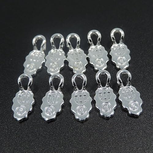 100 piezas de pegamento chapado en plata para colgar en la fianza de aretes o raspaduras y colgantes de cristal, conectores de joyería