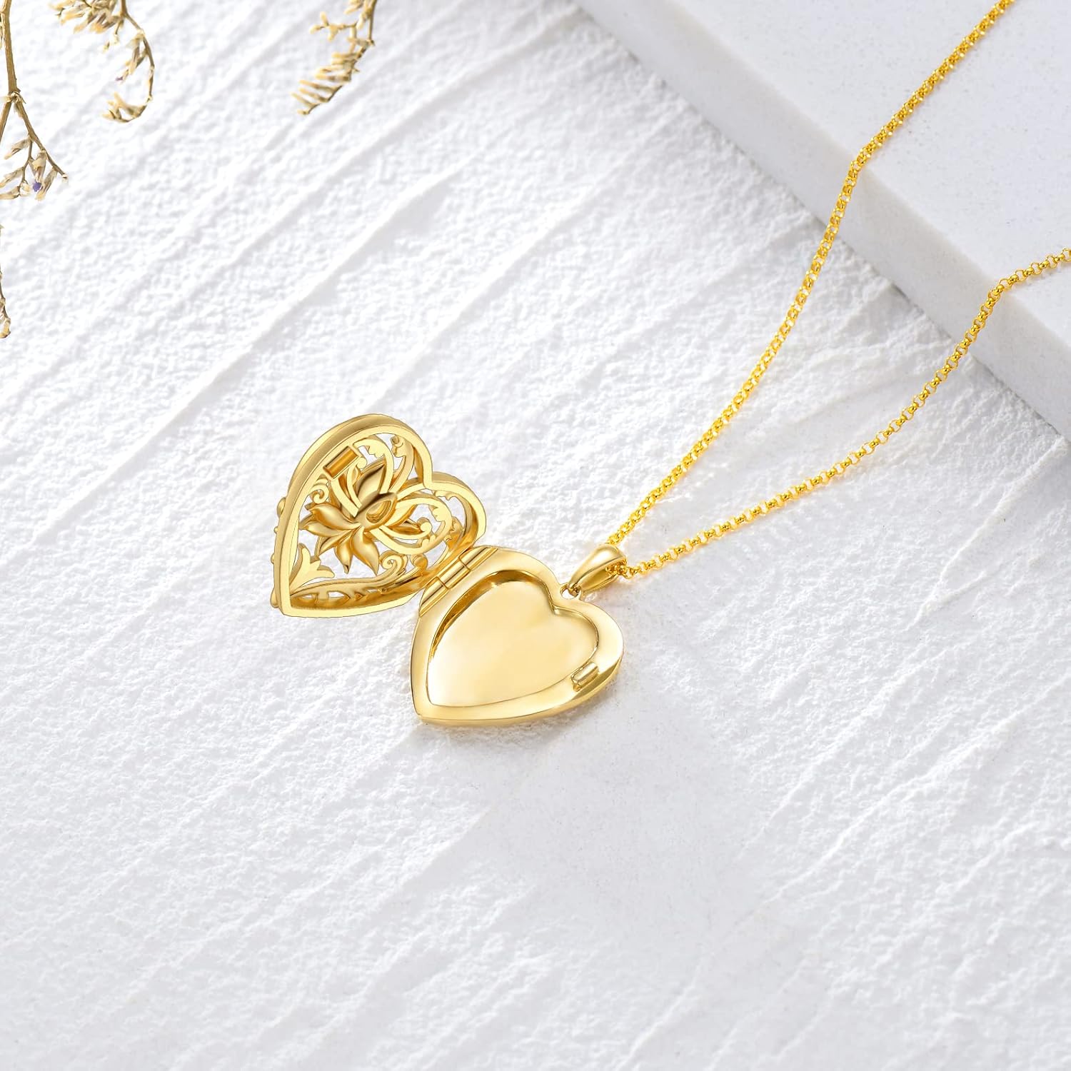 SOULMEET Personalized Silver Locket Necklace That Holds Pictures Photo Keep Someone Near to You, Memorial Custom Lockets Necklaces Letters Engraving for His Her - Image 3