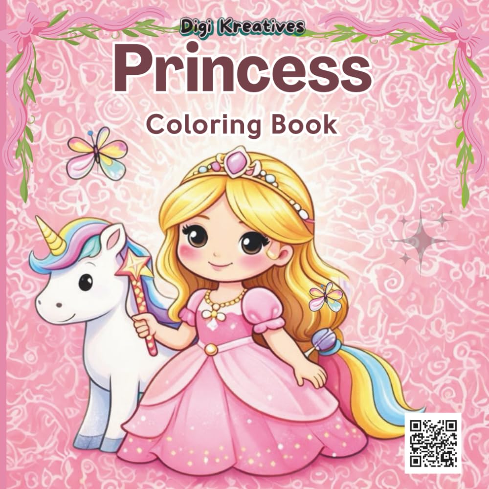 Princess Coloring Book for Kids & Adults: 40+ Exquisitely Designed Princess Coloring Pages with Interesting Information to Increase Originality and Drawing Proficiency