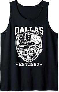 Dallas Texas Star Sticks Funny Hockey Team Vintage Est 1967 Tank Top