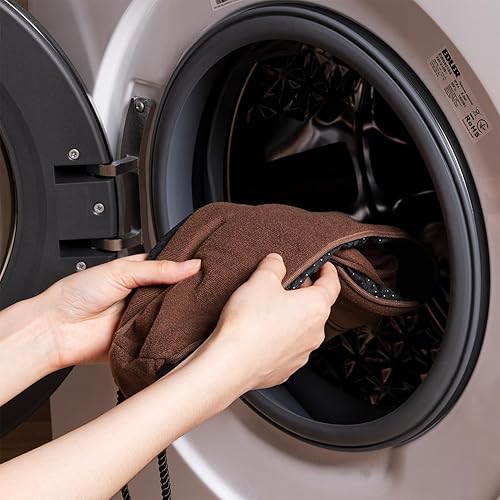 Miniatura 5 de Sunolga Tope de corriente de puerta con peso de 36 pulgadas, columna triangular de ángulo recto, a prueba de sonido, color café