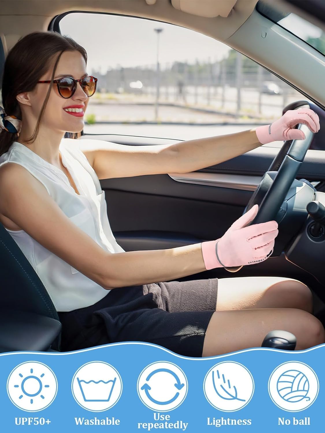 Women UV Sun Protection Gloves Driving Gloves