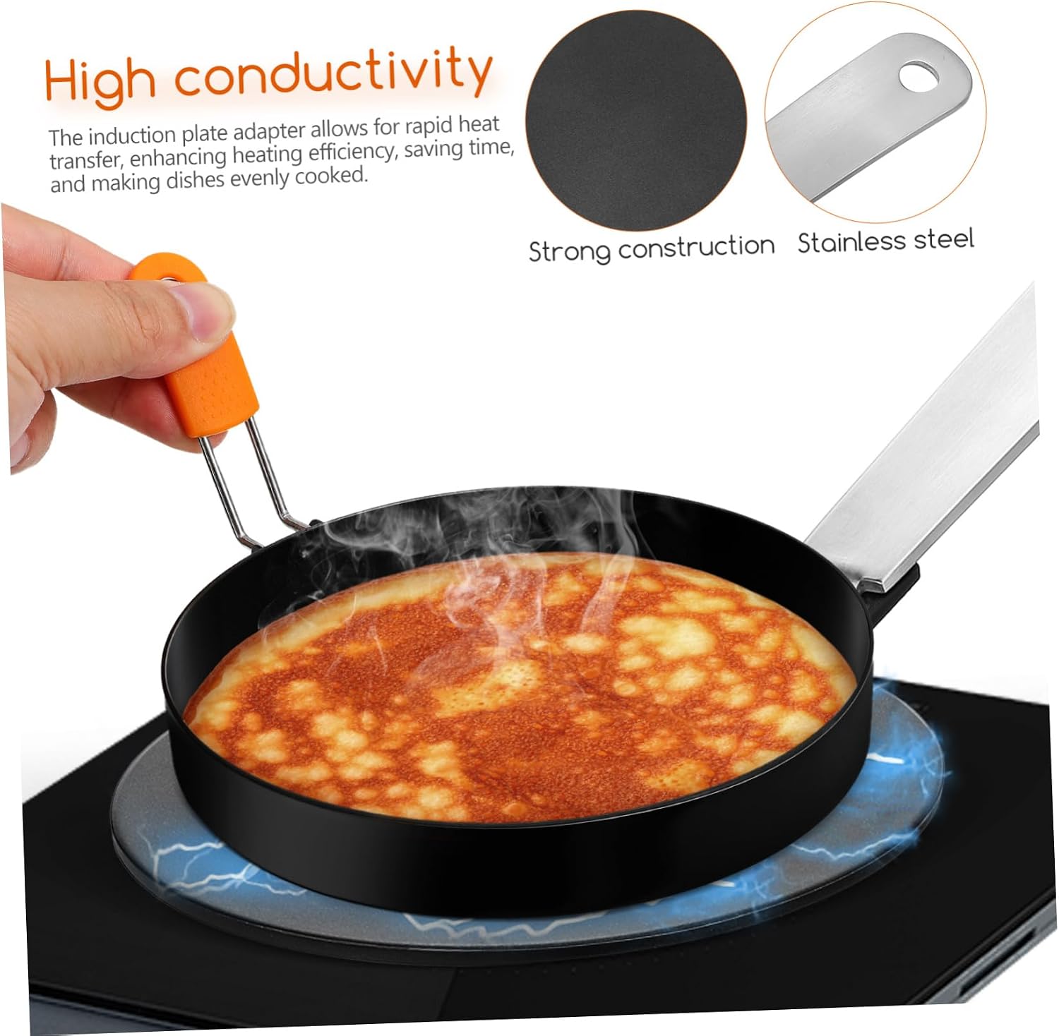 Cabilock Thermal Conductive Plate Black Cooktop Induction Simmer Plate Heat Spreader for Gas Stove