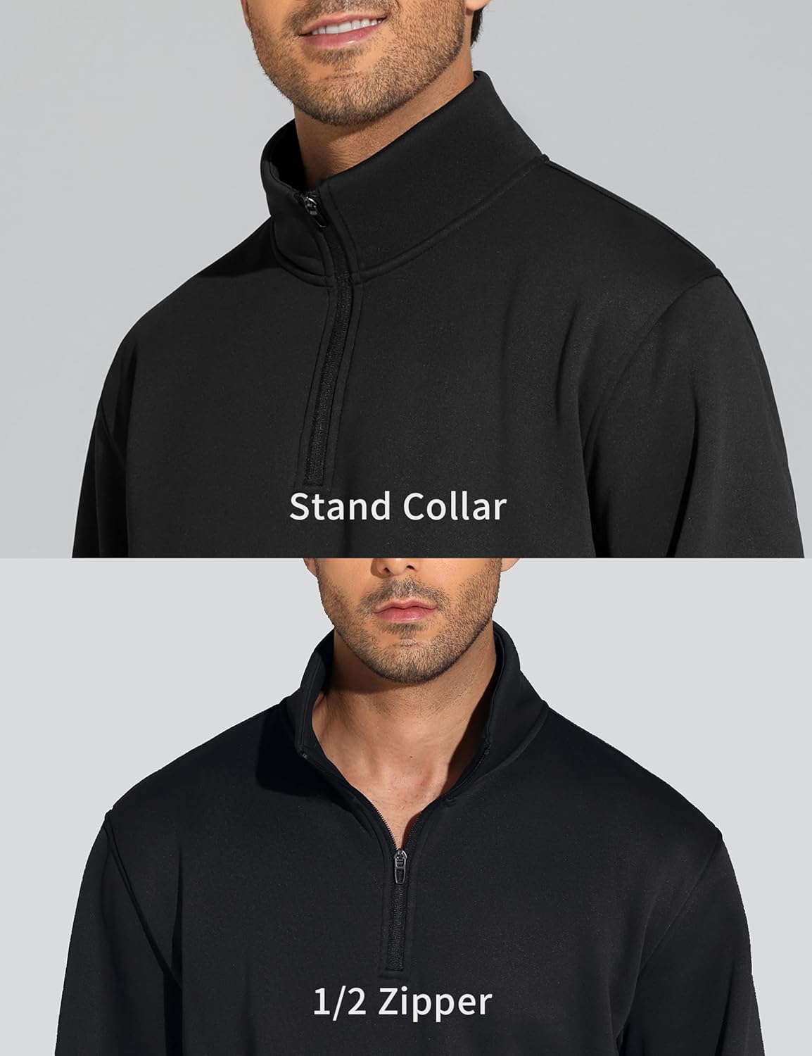 THE GYM PEOPLE Men's Half Zip Sweatshirt Long Sleeve Fleece Pullover Basic Workout Tops - Image 6
