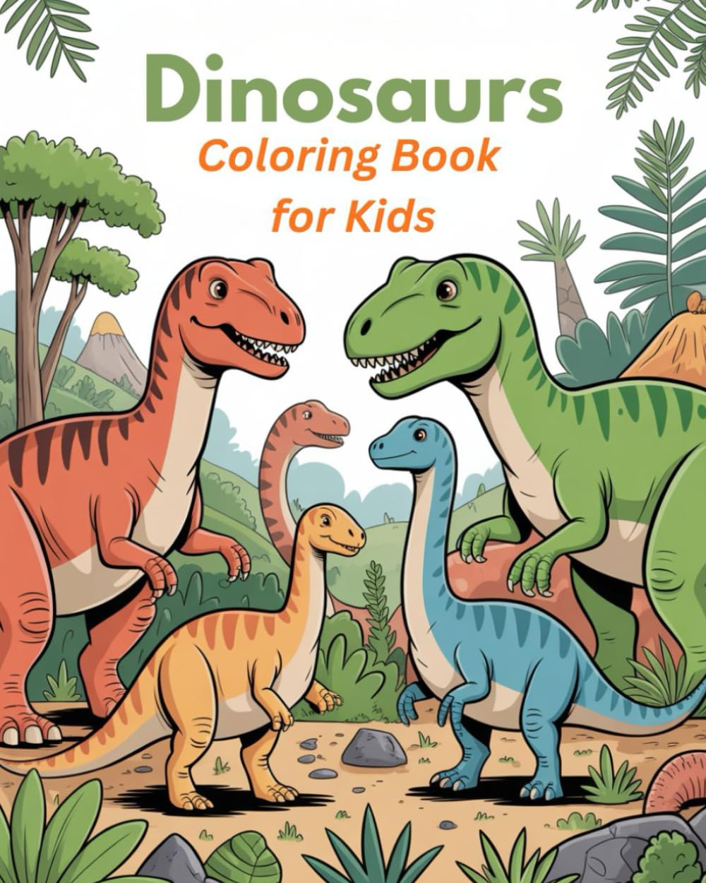 Dinosaur Coloring Book for Kids: Fun & Educational Dinosaur Coloring Pages with Realistic Dinosaurs and Prehistoric Scenes