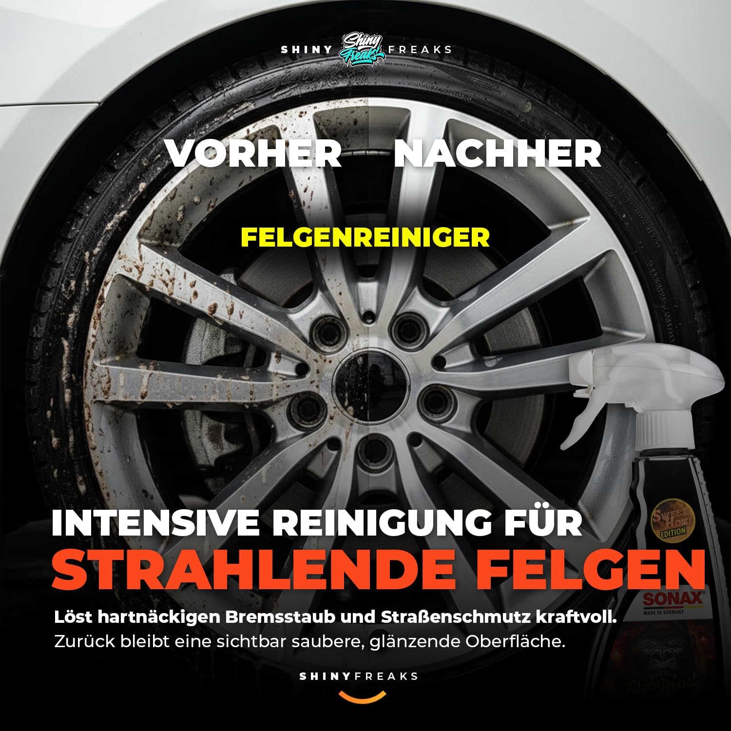 SONAX WaschEimer Autowasch Set 5GAL mit GlanzShampoo + FelgenBeast + BrilliantShine Detailer je 500ml + Schutzsieb + Waaschhandschuh + Tücher | Autopflege Handwäsche Felgenreinigung | 10-teilig