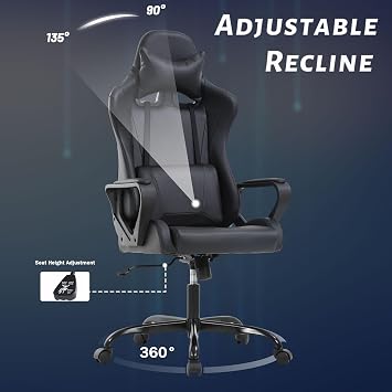 Cheap Gaming Chair PC Chair Ergonomic Office Chair Computer Chair, Video Game Chairs for Kids, Silla Gamer Chair with Headrest and Lumbar Support, Massage Chair Gaming Chairs for Adults Comfy Chair