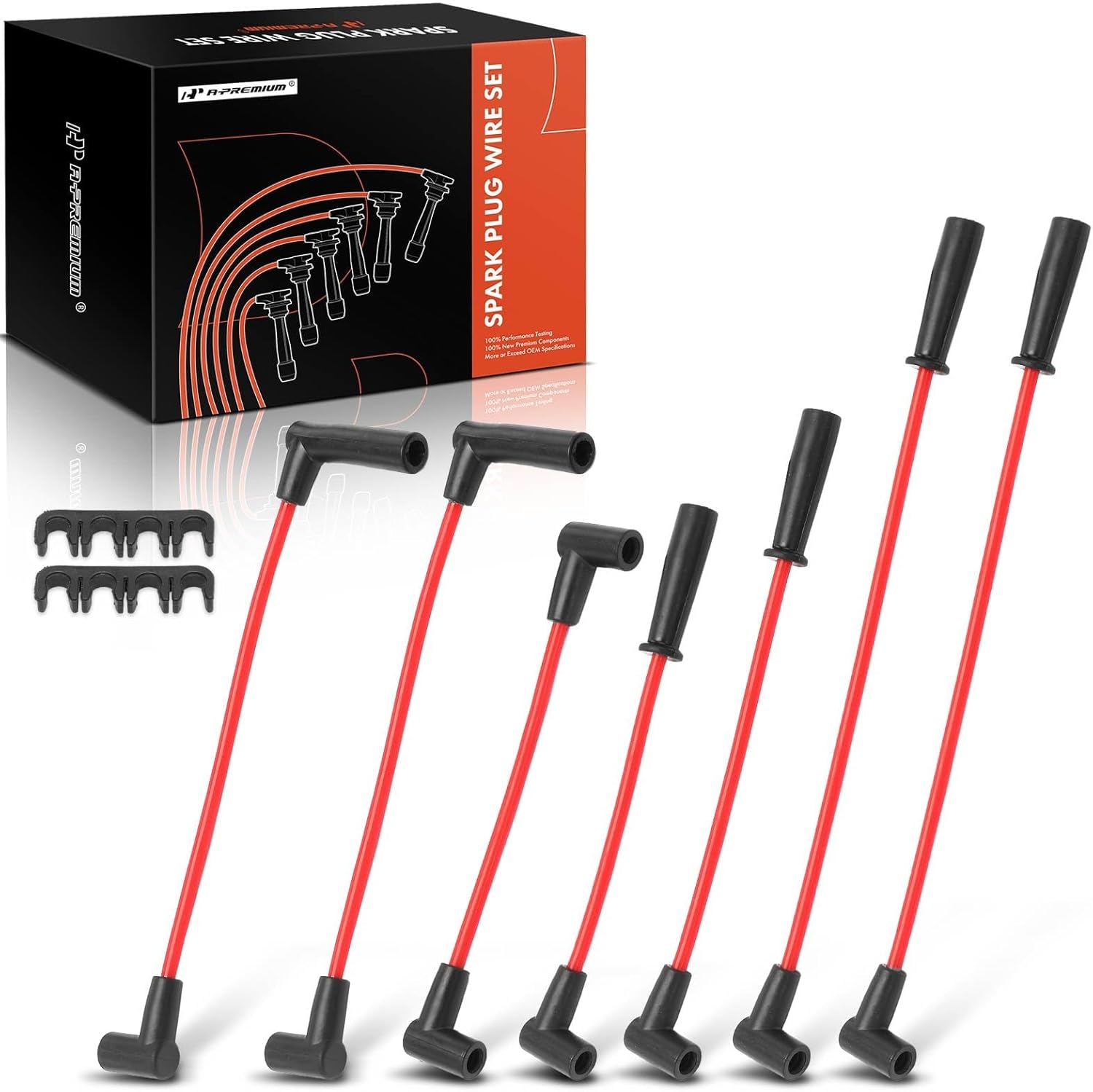 A-Premium Ignition Spark Plug Wires Set of 7 Compatible with Jeep Grand Cherokee 93-98, Wrangler 91-95, 97-99, Cherokee 91-99, Comanche 91-92, 4.0L, 7MM