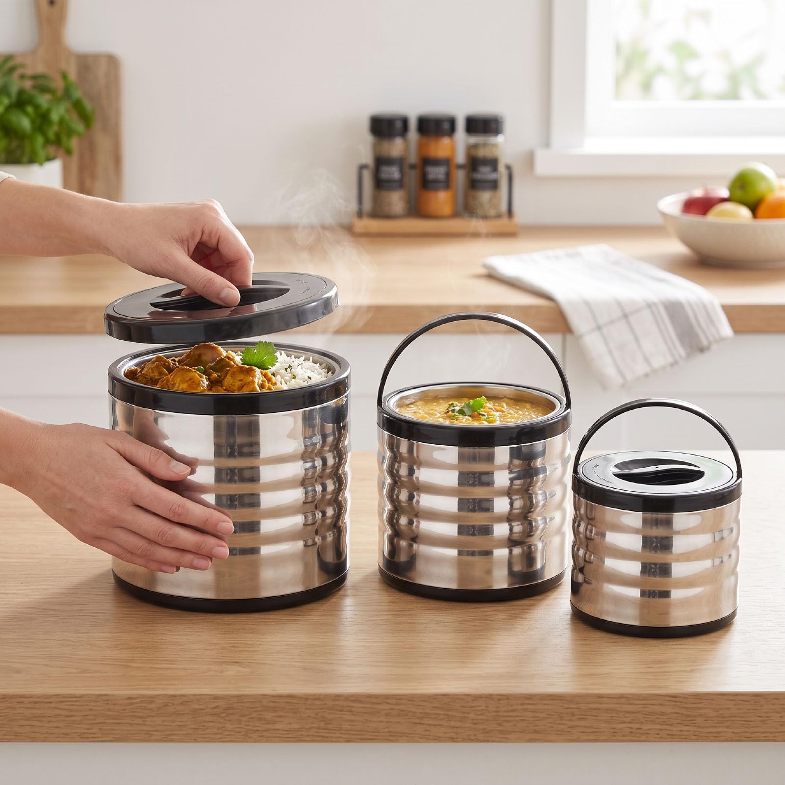 ViaGasaFamido Ensemble de Récipients Alimentaires Isolés 4,8L 7,8L 12,