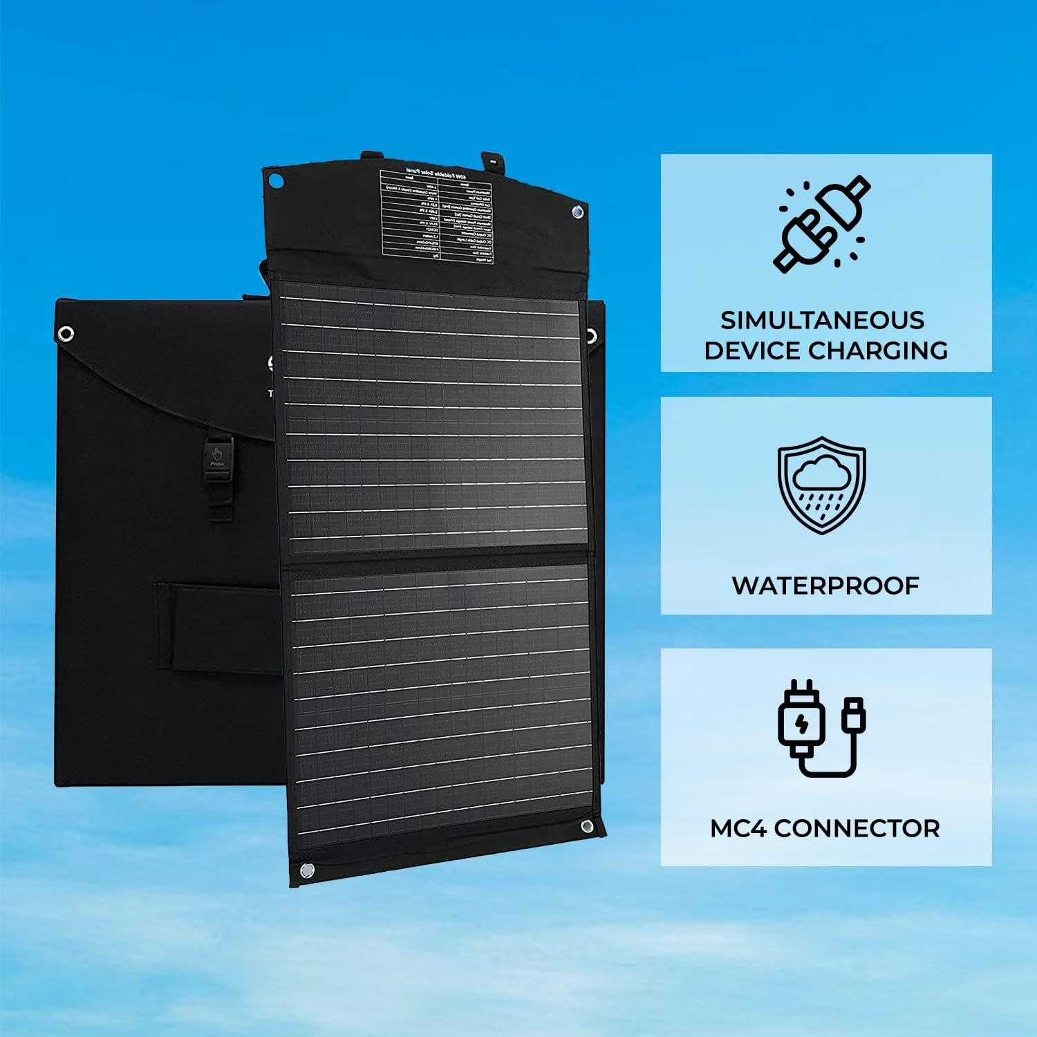 SR Portables Solar Panel with Adjustable Kickstand, MC4 Connector, Compatible with SR Portables Solar Generator Minotaur, for Camping, Hiking, Blackouts, and More (40, Watts)