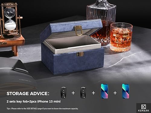 Miniatura 4 de KK6M-BL Faraday - Caja protectora para llavero, bloqueo de señal RFID, caja de blindaje para llaves de automóvil, jaula Faraday vintage antirrobo