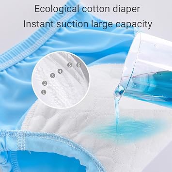 6 Packs Toddler Potty Training Pants Reusable Baby Toddler Training Underwear Toddlers Potty Trainer Pants 6 Layers of Cotton Toilet Training Pant TPU Waterproof Pottys Trainings Underwear