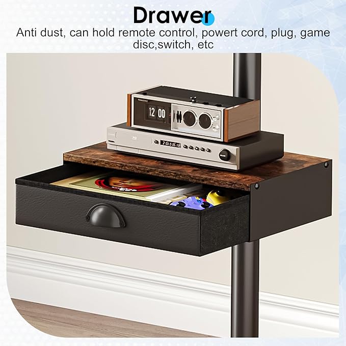 Soporte móvil para TV con cajón, para pantallas de 23 a 60 pulgadas miniatura 5