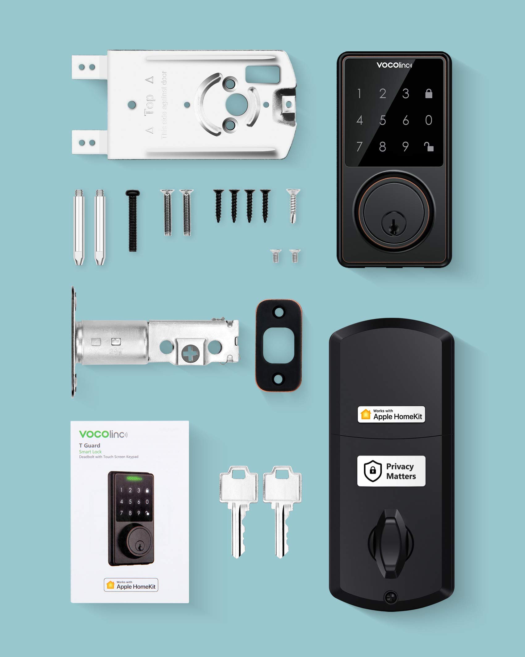 [2021 Upgraded] VOCOlinc Apple HomeKit ONLY Keyless Entry Deadbolt Door