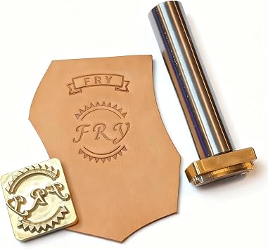 Personalised Leather Stamp Brass Stamp for Leather Crafts Embossing Tool Gift for Leather Craftsmen (Gold)