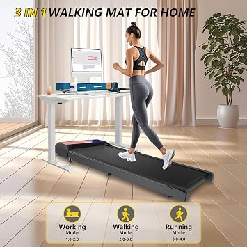 Walking Treadmill for Home & Office 2.5HP Under Desk Treadmill, Compact & Quiet, 265Lbs Capacity, APP Control & Remote, LED Screen