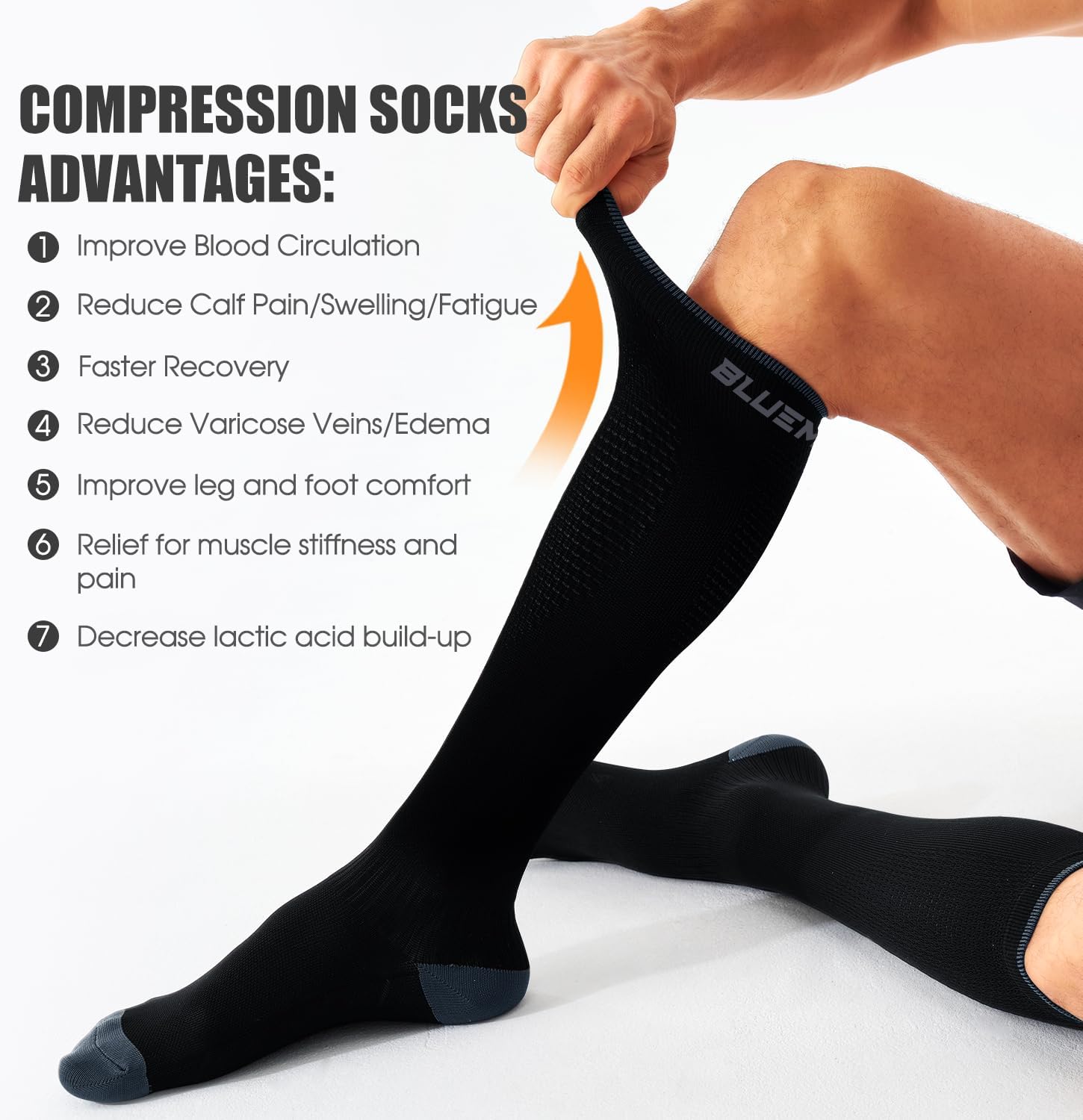 4 Pairs Compression Socks for Women and Men-Circulation Best Support Socks for Running,Athletic,Cycling - Image 6