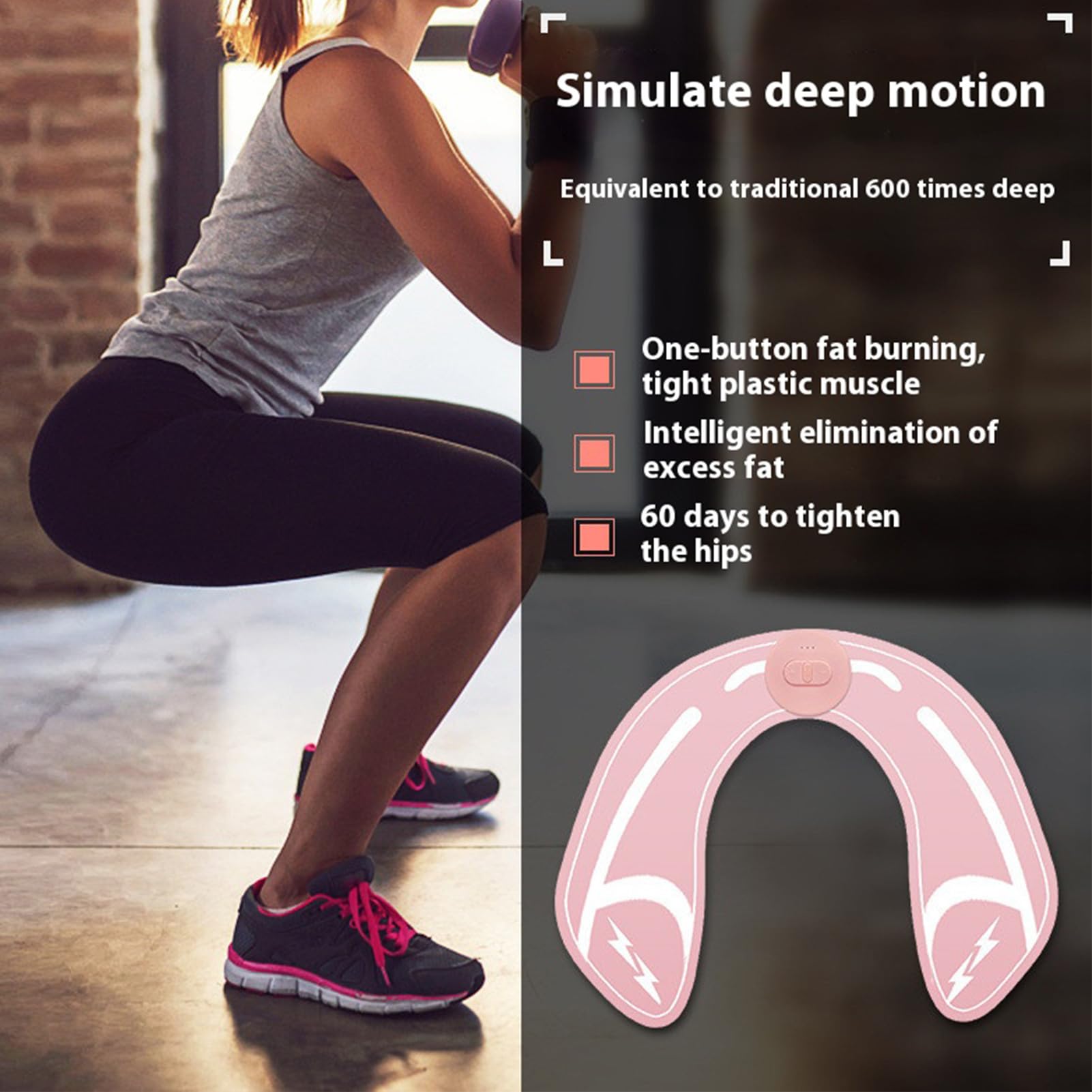 Entraîneur De Fessiers | Appareil Intelligent Et Réglable pour L'entraînement des Fessiers | Appareil Portable pour Renforcer Les Fessiers avec Télécommande, Équipement d'exercice Et De Fitness