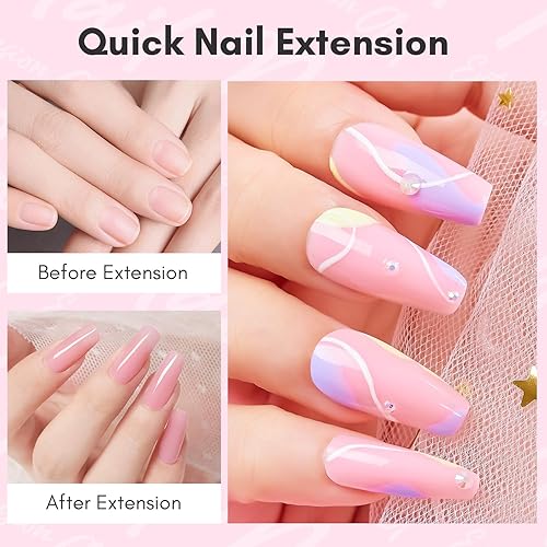 Miniatura 3 de Makartt-Gel de uñas de polietileno 1.7 oz (50 ml), constructorextensiónfortalecedor multifuncional, gel duro de larga duración, suministro de