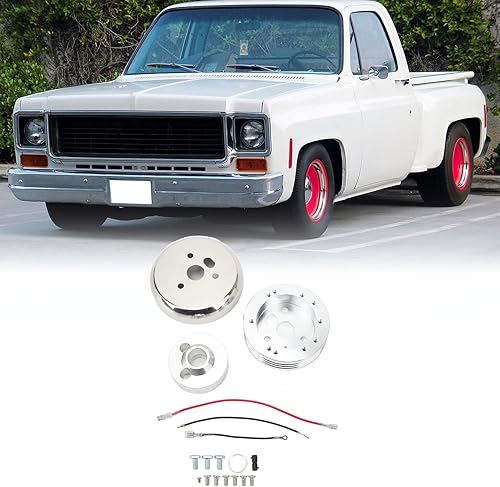 Miniatura 4 de Acouto Kit de adaptador de cubo de volante de 5 y 6 orificios para Flaming River para Chevy Splines para camiones y, aluminio pulido Billet plata