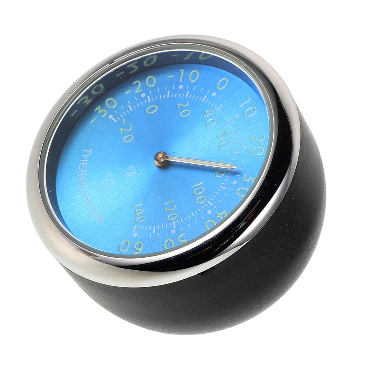Luminous Car Thermometer with Digital Clock Mini Vehicle Interior Temperature Gauge with High Precision Quartz Movement Glow Dark Auto Thermometer Clock for Night Driving Blue