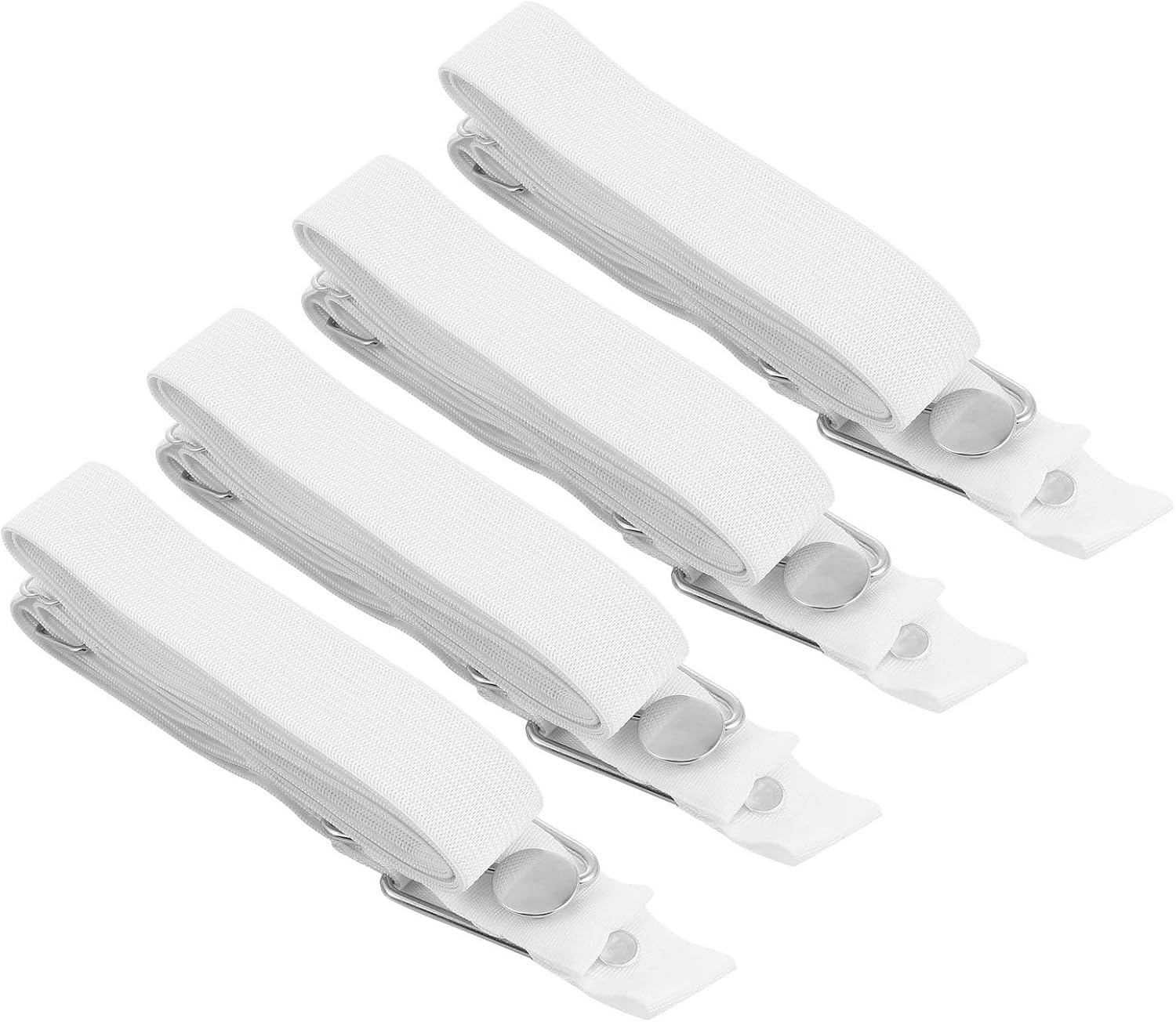 NUOBESTY Adjustable Quilt Fasteners and Bed Sheet Clips 4pcs White Anti-Skid Fitted Sheet Fixators for Mattress Corner Bedding Accessories
