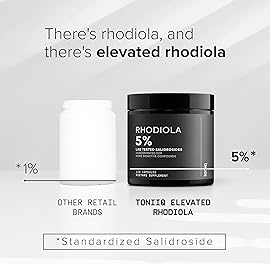 Toniiq Triple-Strength 600mg Rhodiola Rosea - 120 Capsules - 5% Salidroside Concentrated Extract - Highly Purified and Bioavailable