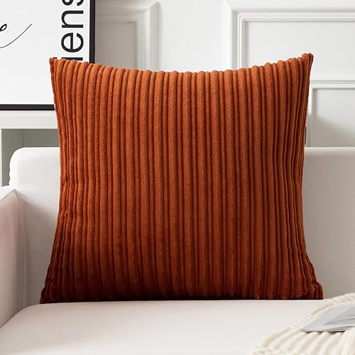 Miniatura 633 de UGASA - Juego de 2 fundas de almohada de terciopelo a rayas, funda decorativa para cojín con cremallera oculta para el hogar, sofá, dormitorio,