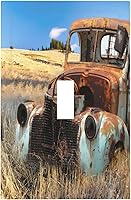 Vista 17 de Cubierta de interruptor de luz de 3 cuadrillas con diseño de flores azules púrpuras, cubierta de placa de pared de triple palanca, arbustos florales