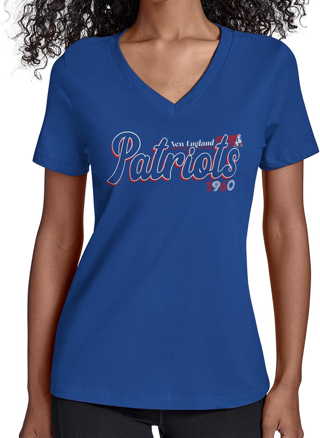 STARTER Women's NFL Throwback Groovy Script V-Neck T-Shirt