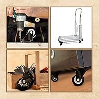 Vista 4 de Paquete de 24 ruedas giratorias de 2 pulgadas, base de goma con placa superior y rodamientos resistentes (paquete de 24 sin freno)