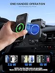 MOKPR Wireless Car Charger, 15W Auto Clamping Car Charger Dash Windshield Air Vent Phone Holder Compatible with iPhone 17 16 15 14/13/13 Pro/12 pro/12/11/X/8, Samsung S24/S23/S22-Dark Black